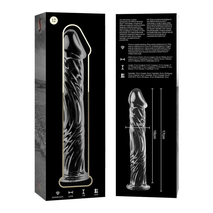 NEBULA SERIES BY IBIZA - MODELL 12 DILDO BOROSILIKATGLAS 17 X 3,5 CM ROSA